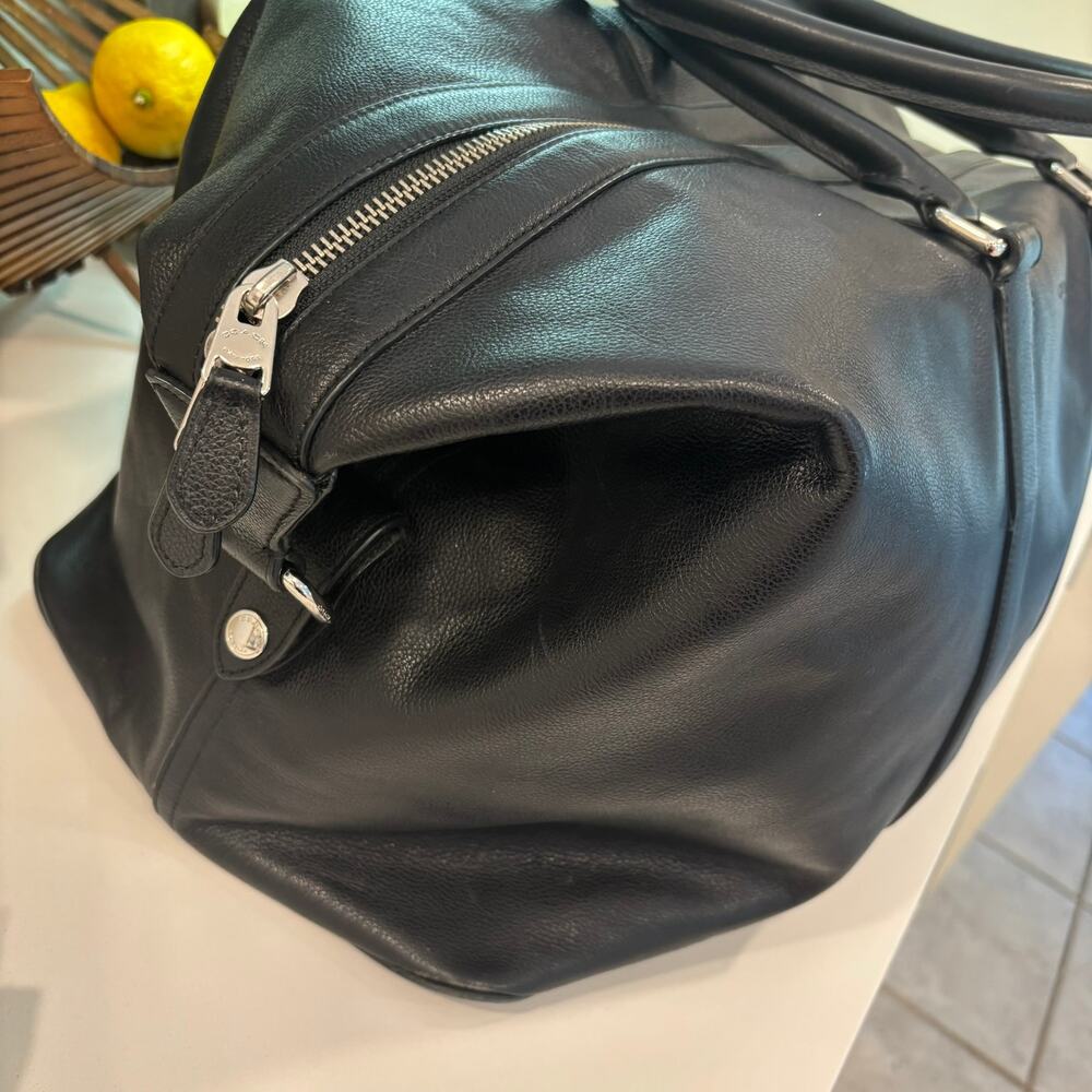 Coach Voyager Black Leather Weekender Luxury Duffel Bag Style F54802 Carry On - Picture 5 of 12